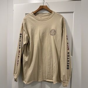Brixton Standard fit Tan long sleeve graphic tee size L